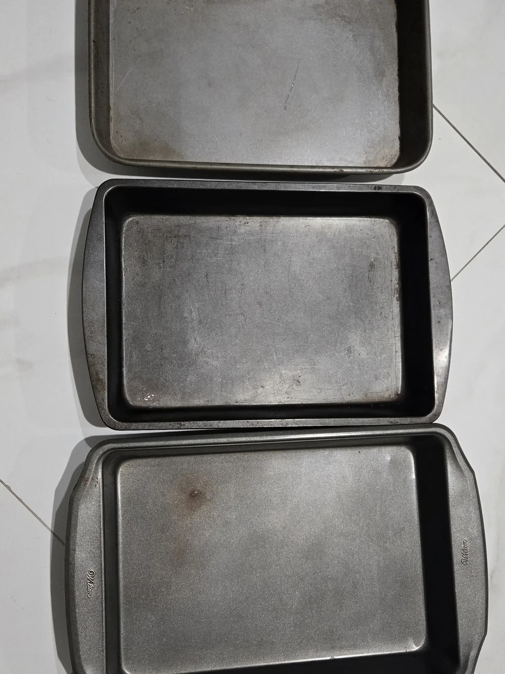 Set of 3 Rectangular Baking Pans - Dark Gray